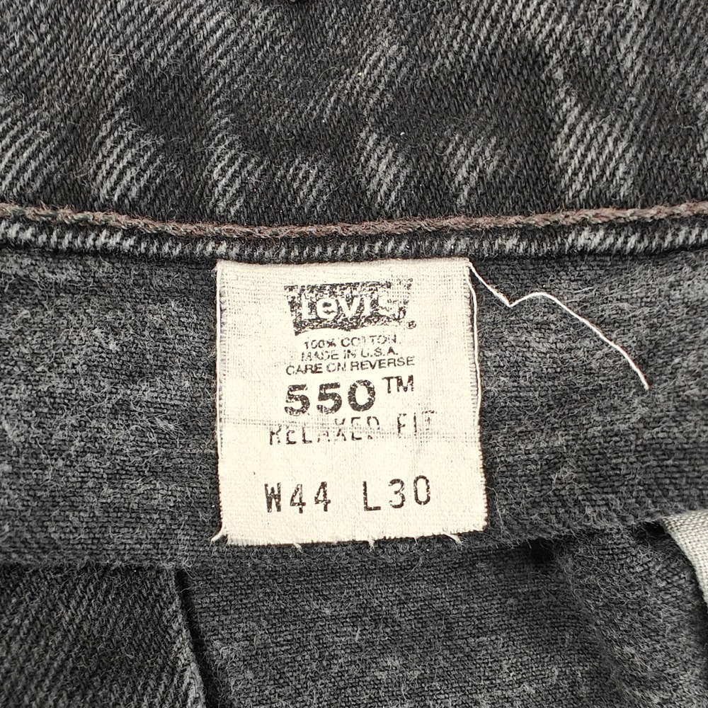 Vintage Levis 550 Jeans Mens 44x30 Black Relaxed Fit 90s Made In USA Denim Pants - Picture 5 of 11